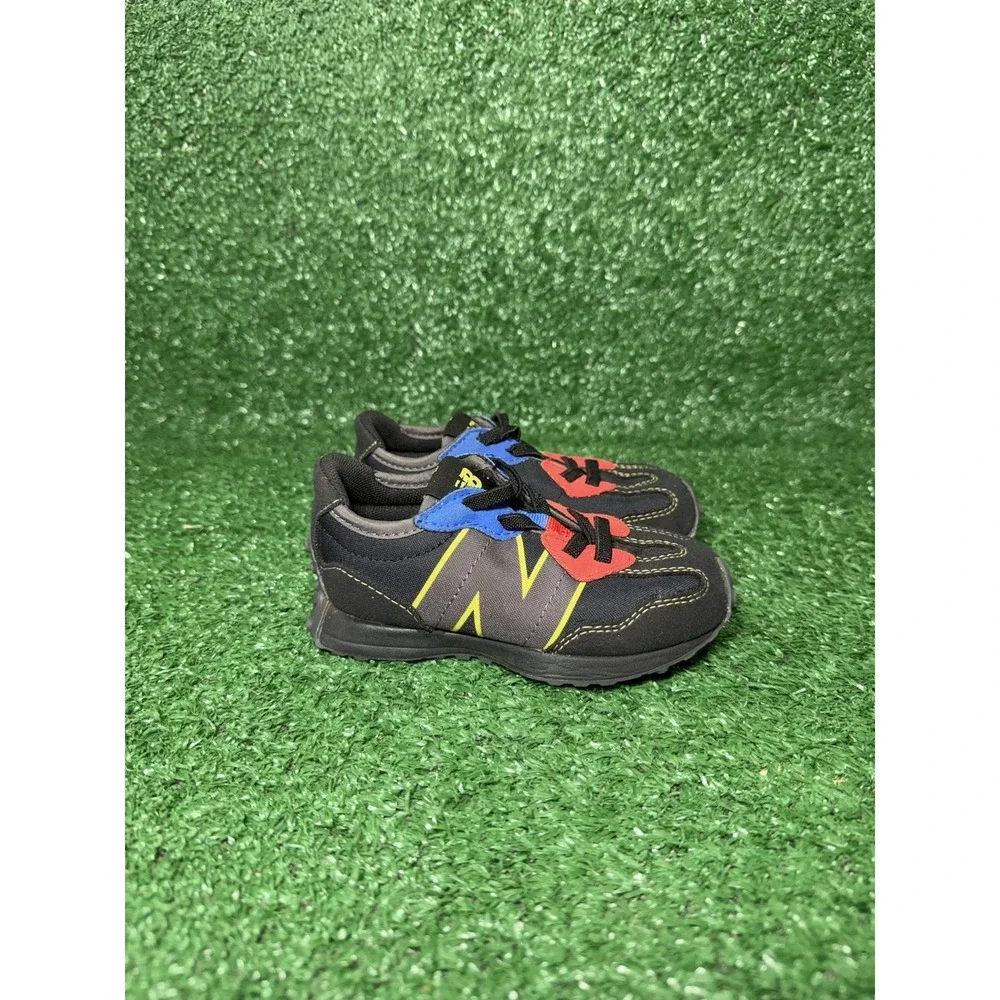 New Balance 327 Toddler Size 7C Black‎ Multicolor Walking Shoes Sneakers PS327